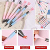 A set of refillable gradient diamond picking pens with rotating wax tips shown in various shades of pink and blue.