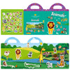 A colorful sticker book featuring various animals in different scenes for kids