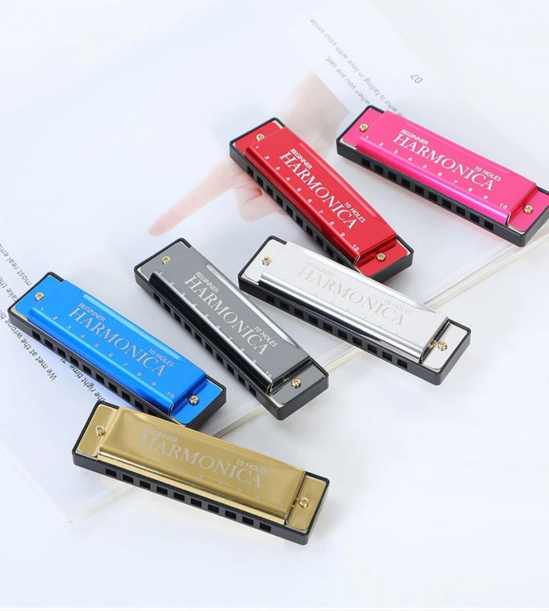 10-Hole Diatonic Harmonica in C with Storage Case