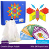 155-Piece Wooden Jigsaw Puzzle Set for Kids – Colorful Montessori Geometric Shapes Learning Toy