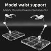 Clear acrylic model waist support stand with multiple slots for figures below 16cm