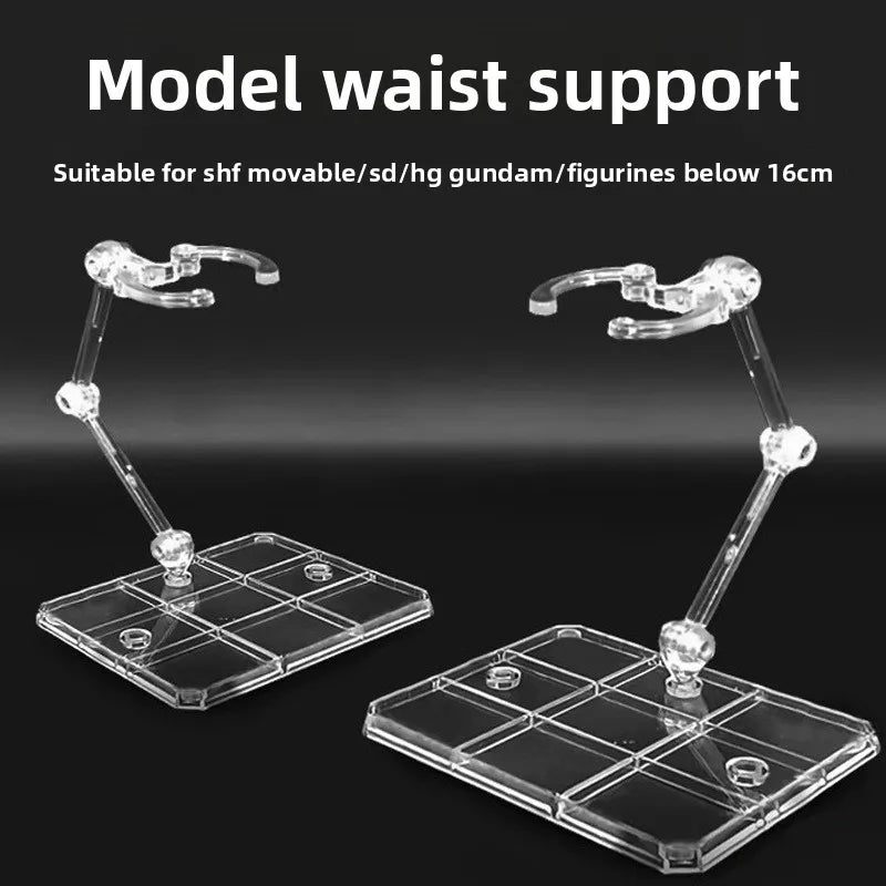 Clear acrylic model waist support stand with multiple slots for figures below 16cm