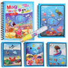 A set of reusable water drawing books featuring colorful sea creatures and a magic pen.