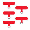 Four bright red detachable phone lanyard straps with metal clasps.