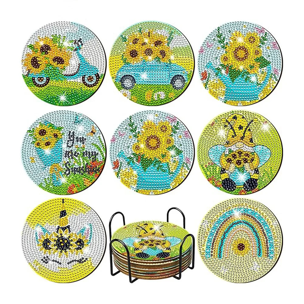 Ocean Series Diamond Art Coaster Kit with Stand – DIY Craft Set for Adults & Beginners