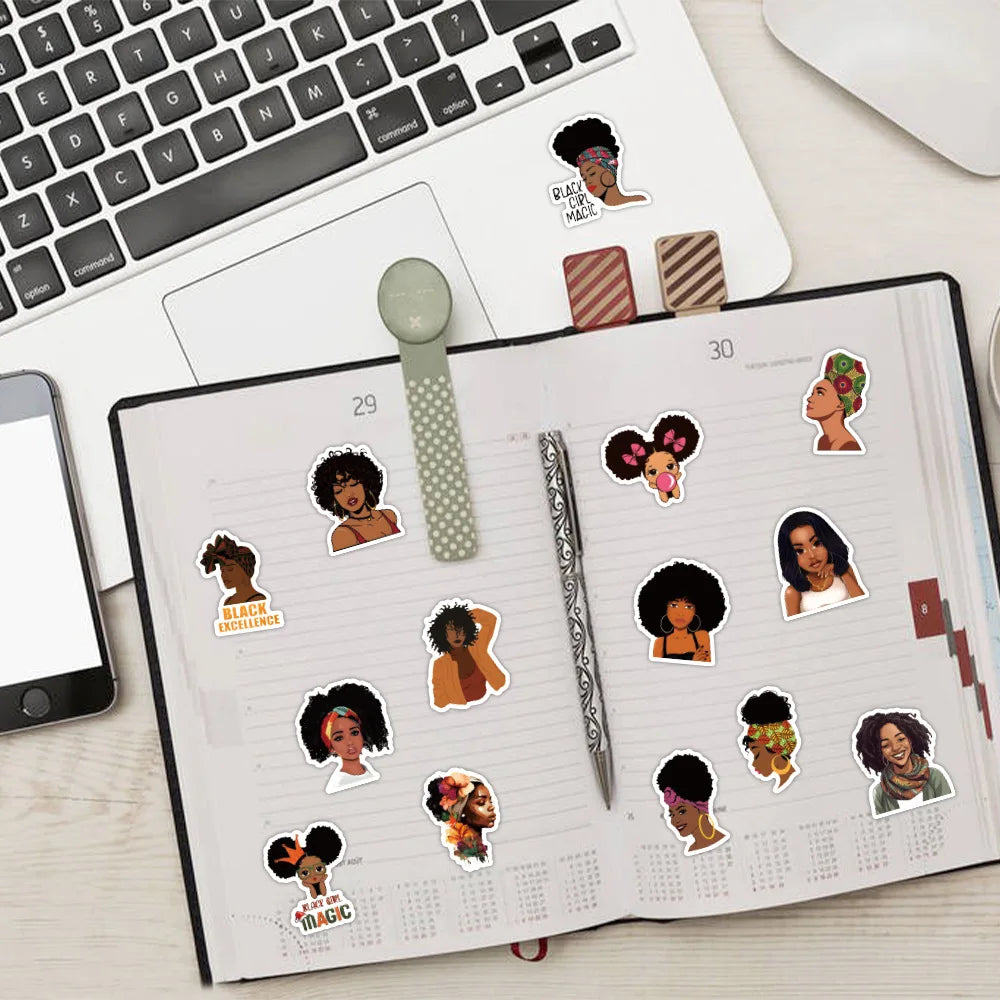 Inspirational Black Girls Sticker Pack for Laptops, Snowboards, and More