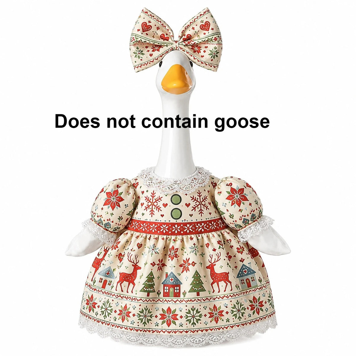 Festive Goose Costume for Outdoor Christmas Décor (Fits 23in Statues)