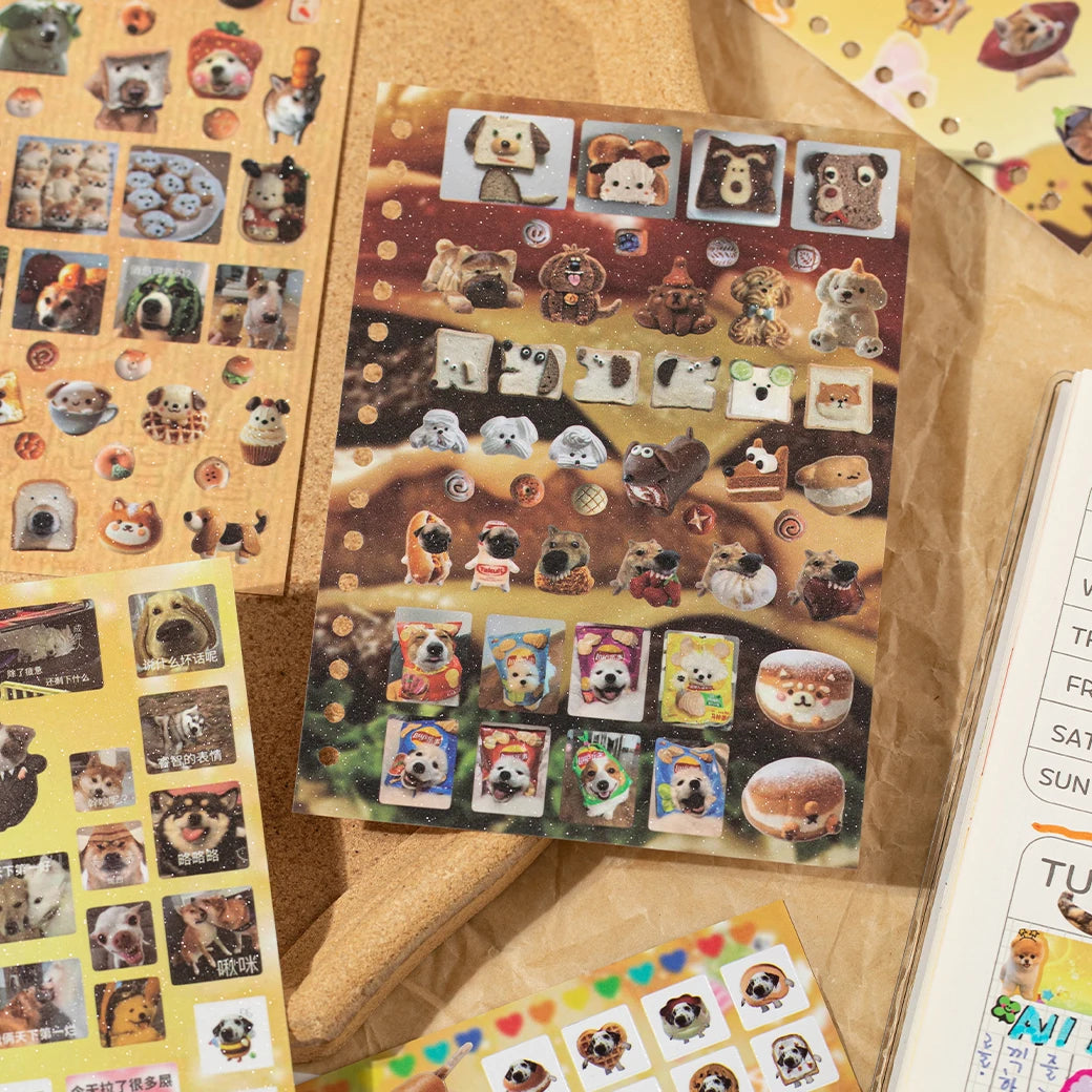 Adorable Pet-Themed Sticker Book (30 Designs)