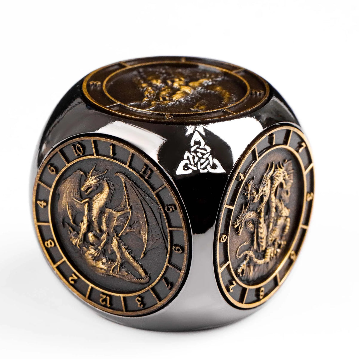 7-in-1 Metal Spinner Dice Cube for D&D