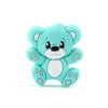 A light mint green silicone cartoon bear bead used for jewelry making.