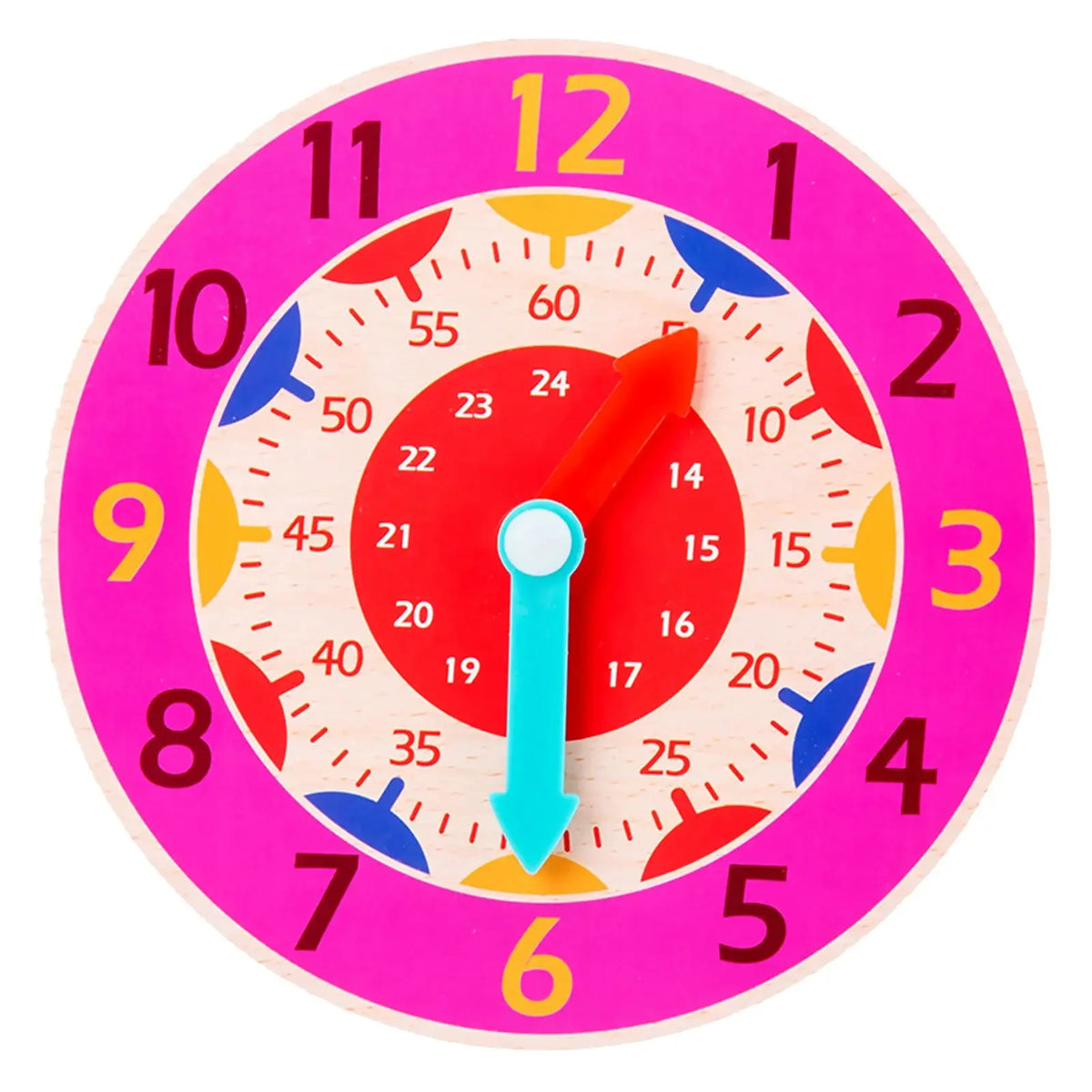 Wooden Montessori Clock Toy for Kids Learning Time