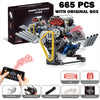 Technical V8 Engine Model Building Kit with LED Lights and App Control