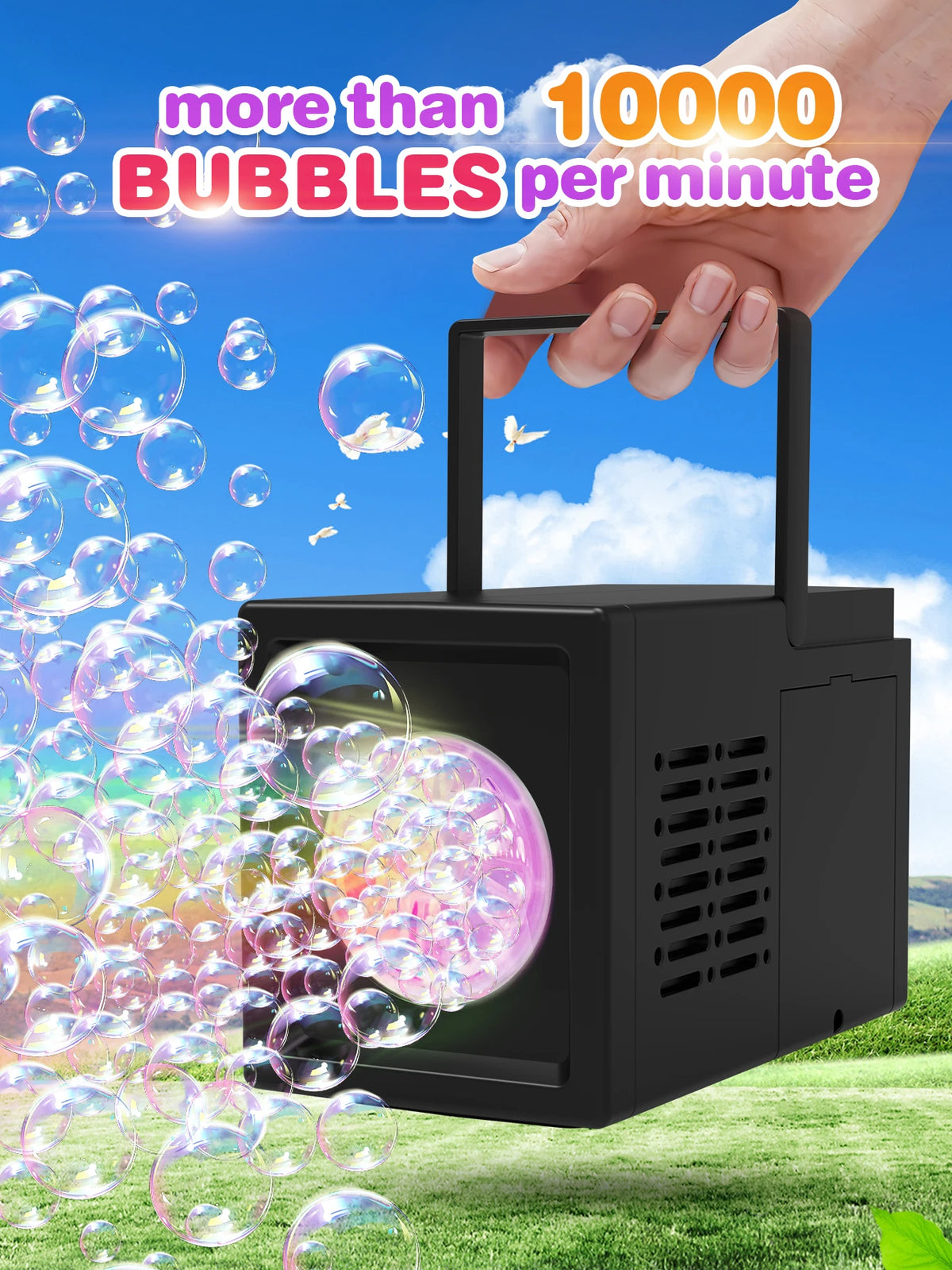 Automatic Bubble Machine for Kids – No Batteries Needed