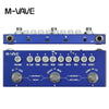 Blue M-VAVE multi-effects guitar and bass pedal with various knobs and inputs