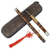 Traditional Chinese bamboo flute Dizi with a brass joint and silk cord