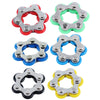 A collection of colorful flippy bike roller chain fidget toys in various colors like red, green, blue, and yellow.