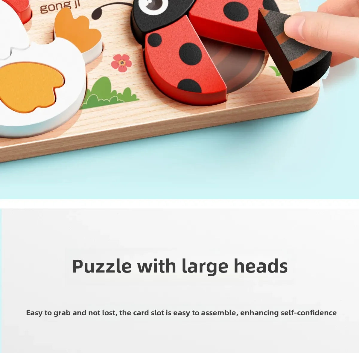 Montessori 3D Wooden Animal & Traffic Puzzle for Kids