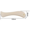 A light beige plastic bone folder used for paper creasing and folding crafts.