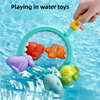 Turtle Water Play Bath Toy Set with Net and Squeeze Animals