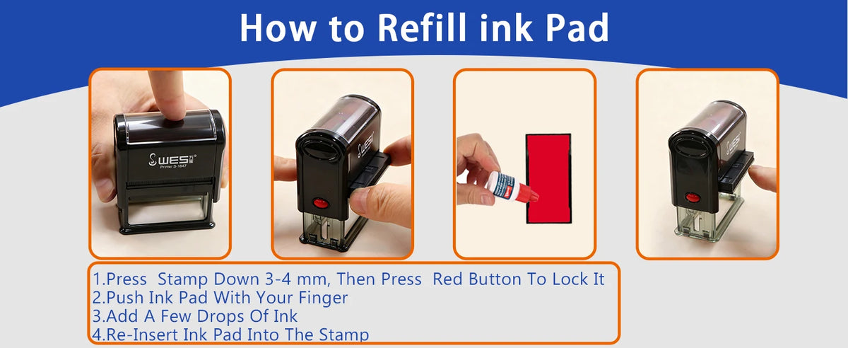 Customizable Self-Inking Rubber Stamp