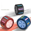 A set of three 3D rotating slide puzzle cubes for kids in various colors and designs.