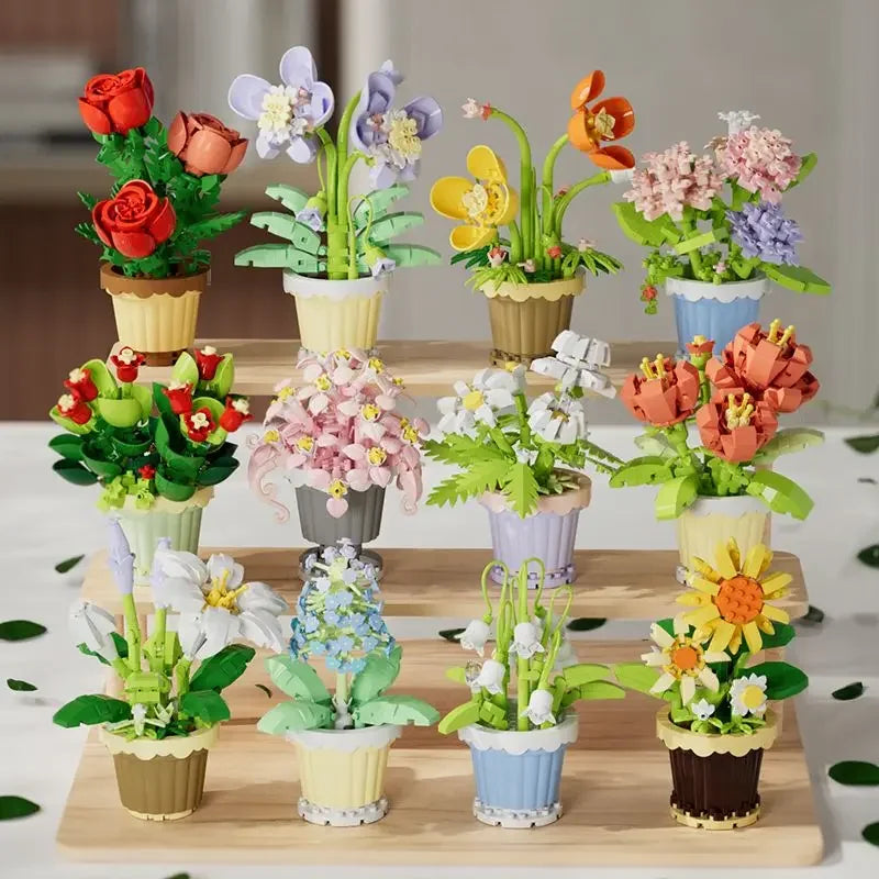 DIY Mini Flower Building Block Kit – Everlasting Desktop Decor