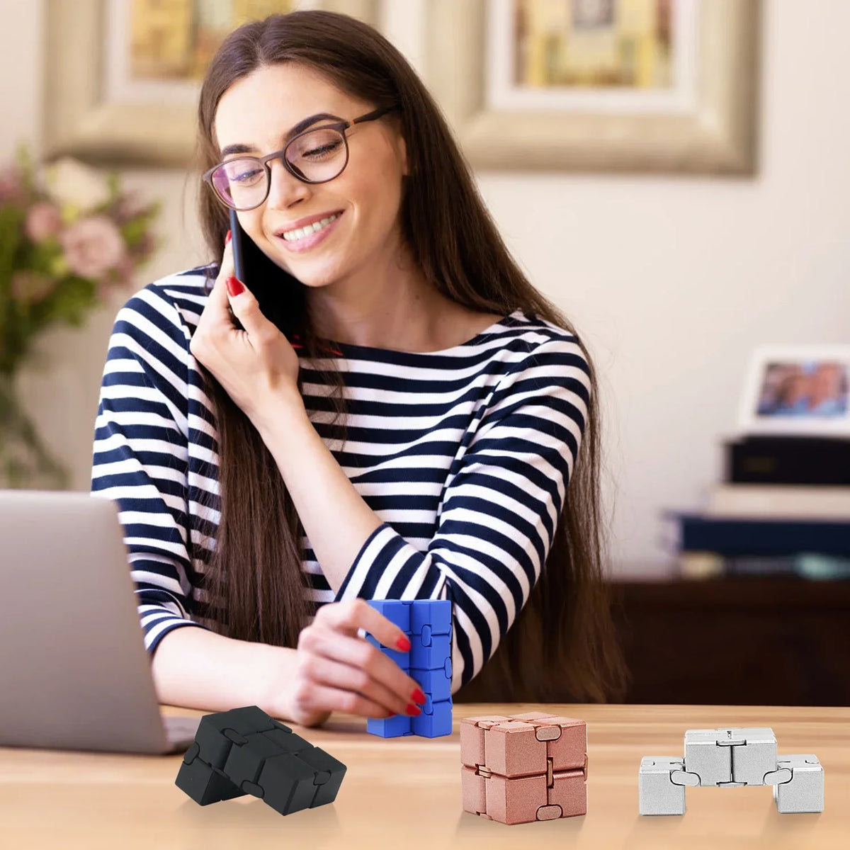 Infinity Cube Fidget Toy – Durable Metal & Plastic Stress Reliever