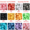 A collection of 12 colors of rhinestone resin bayberry beads for jewelry making, including pink, red, white, black, yellow, o