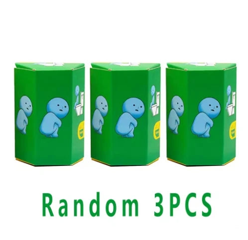 Three glow-in-the-dark mini fitness figurine collectibles in green packaging.