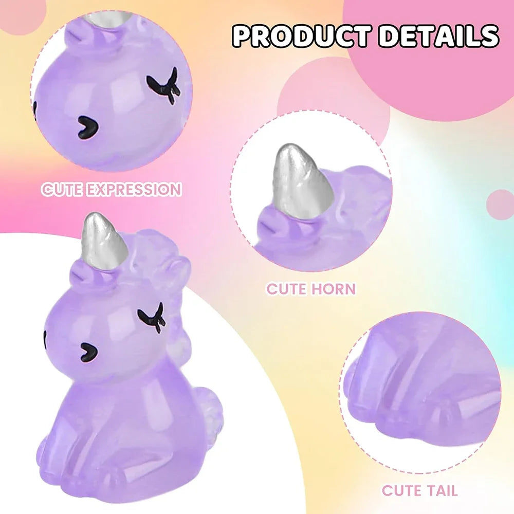 Glow-in-the-Dark Mini Unicorn Figurines (100-Piece Set)