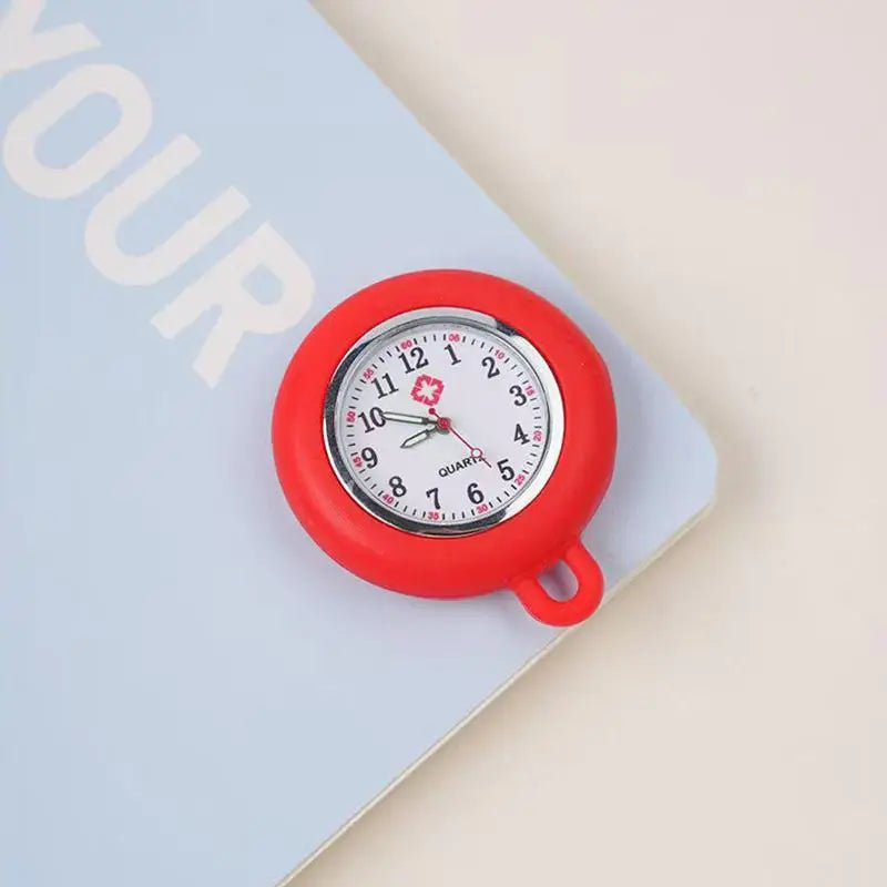 Colorful Silicone Nurse Pocket Watch with Brooch Pin