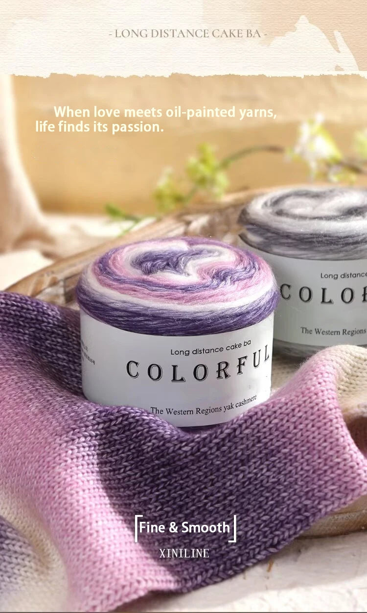 Gradient Cake Yarn – 200g Soft Wool Blend for Knitting & Crochet
