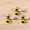 Gold Enamel Honeybee Charms for Jewelry Making (Set of 10)
