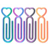 A set of four heart-shaped diamond painting canvas clips in various pastel colors including blue, purple, gray, and orange.