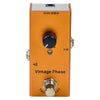An orange guitar effects pedal labeled Vintage Phase with a DC9V input and output jacks.