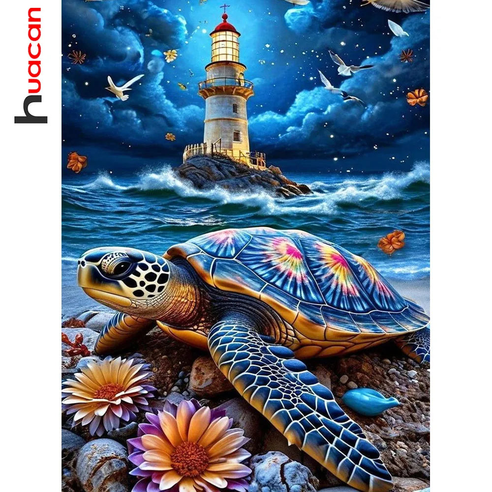 Sea Turtle Lighthouse Diamond Painting Kit