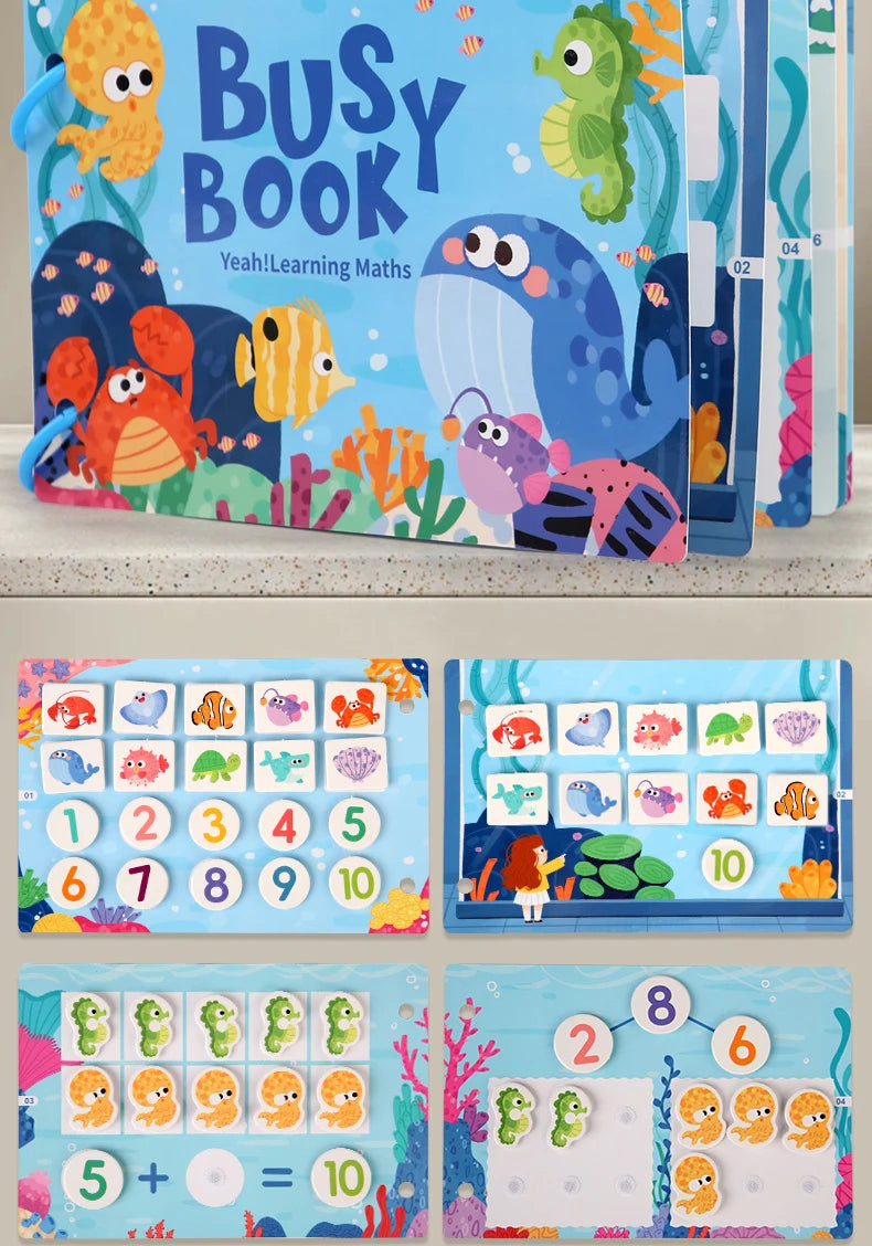 Montessori Quiet Book – Interactive Word Recognition & Early Learning Activity Book for Kids