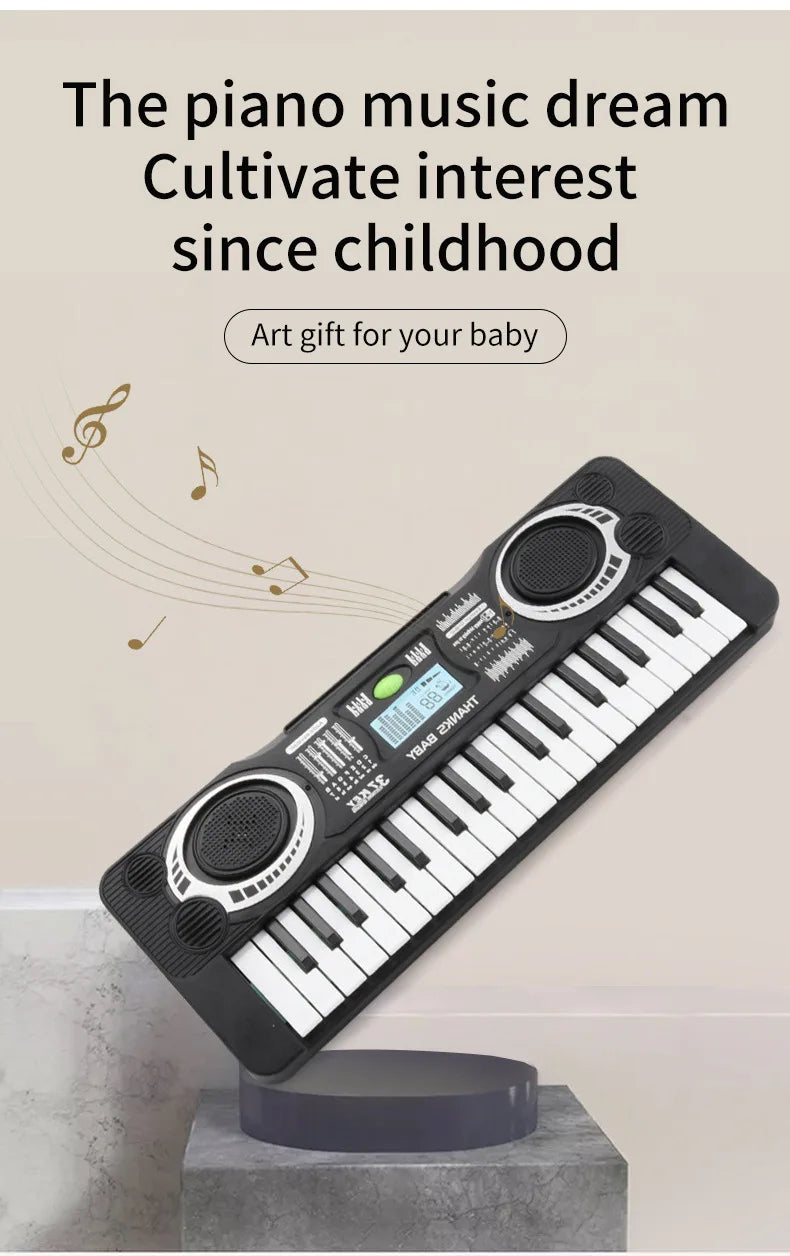 37-Key Electronic Keyboard Piano for Kids with LED Display