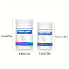 Two white jars of transfer powder for DTF printing, showing different sizes.