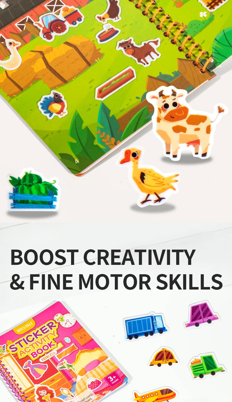 Reusable Jelly Sticker Book for Kids – Multi-Theme Creative Play