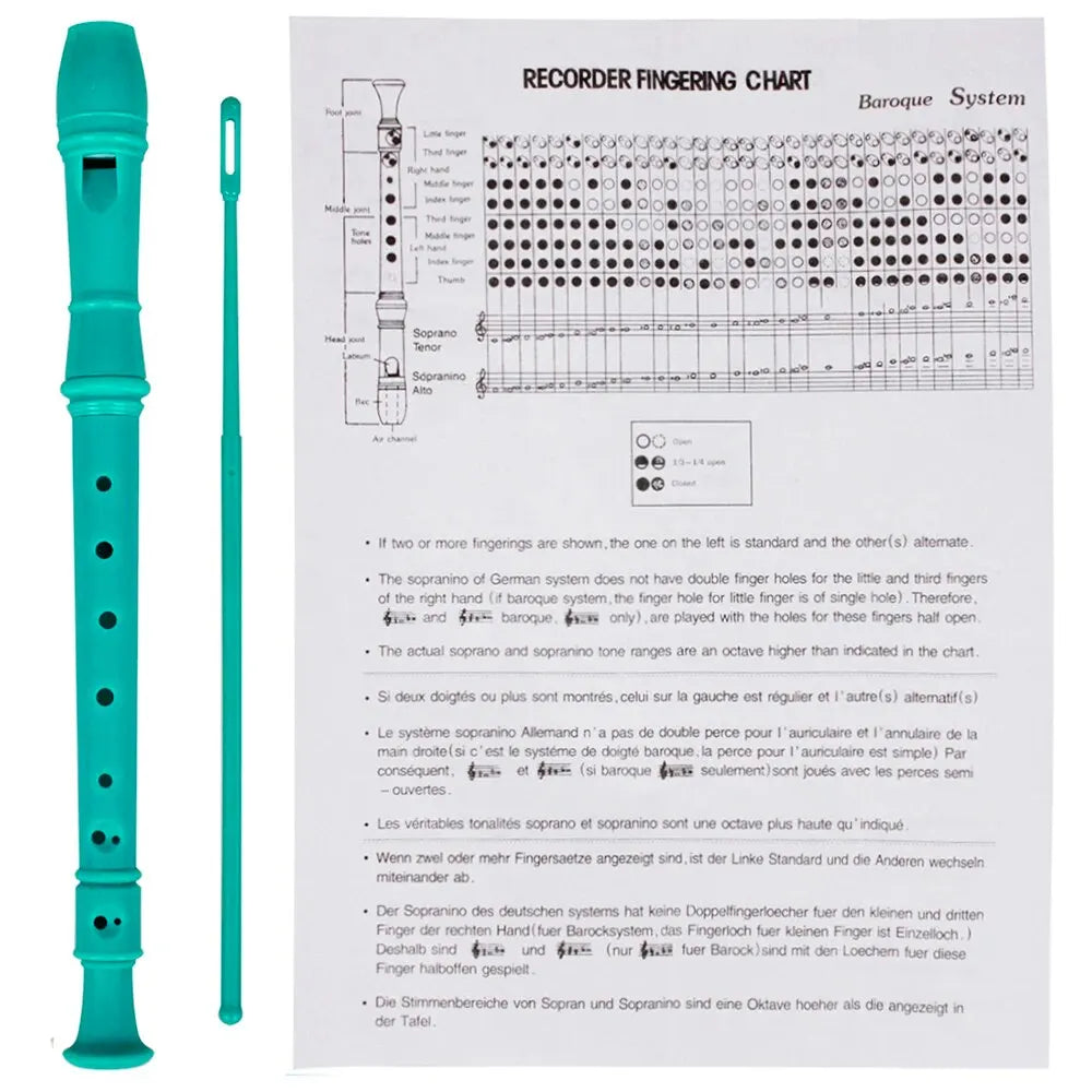 ABS Clarinet for Kids – 8-Hole Vertical Flute with Cleaning Stick