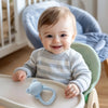 Bear-Shaped Silicone Baby Teether with Rattle Handle