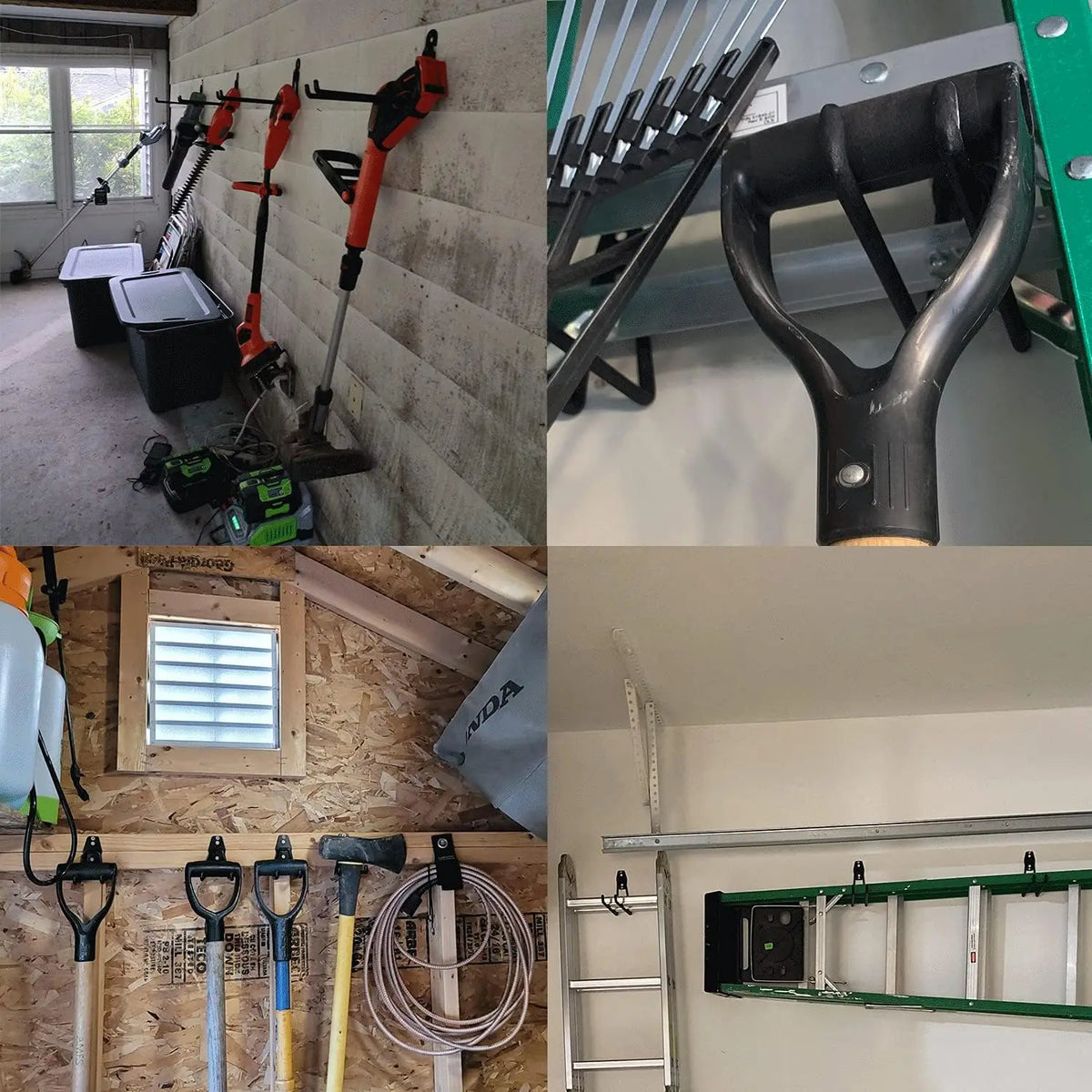 Heavy Duty Steel Wall Mount Hooks for Garage & Garden Organization