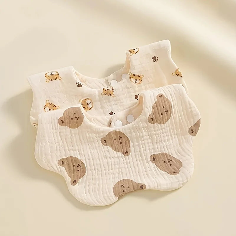 Unisex Newborn Baby Bibs Set with Burp Cloths