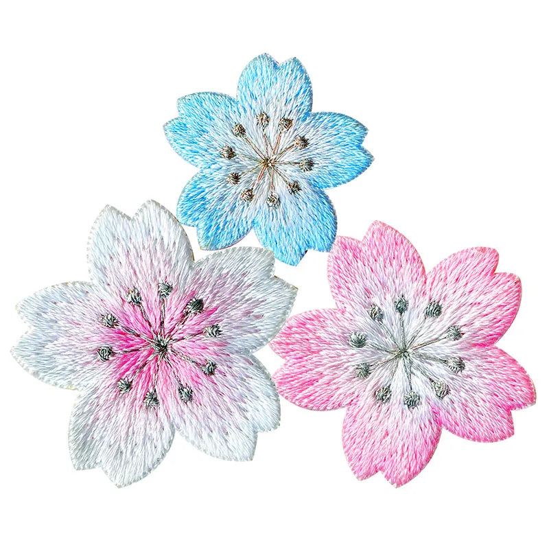 Cherry Blossom Embroidered Patches for DIY Decoration
