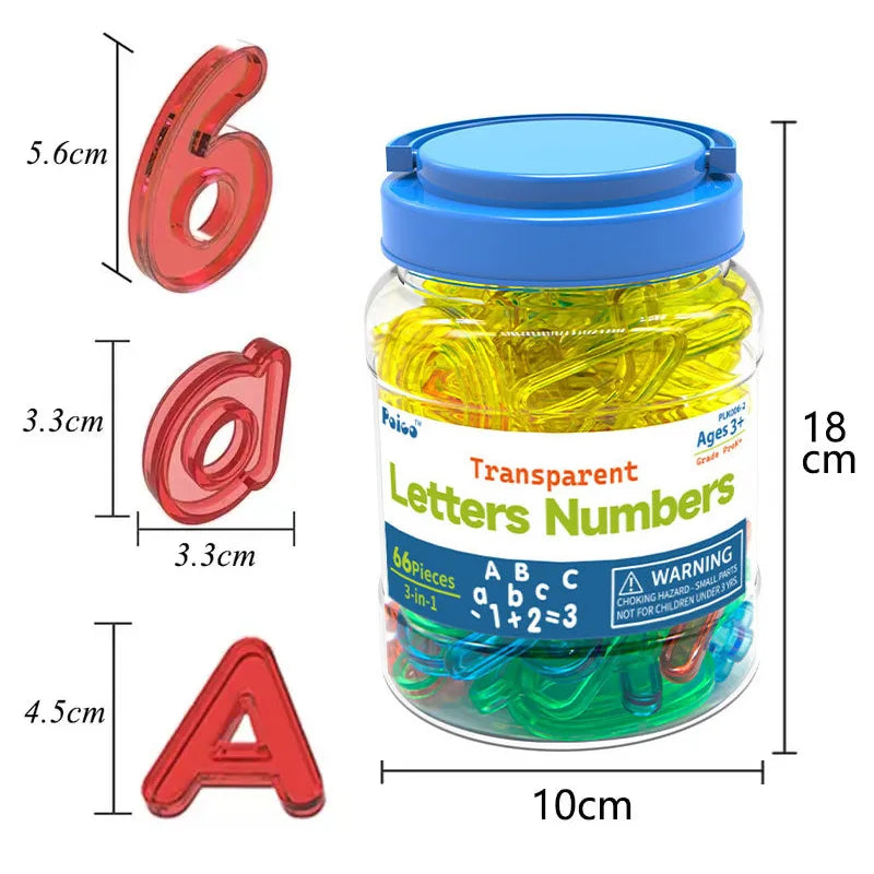 Translucent Colorful Letters & Numbers Set for Sensory Learning
