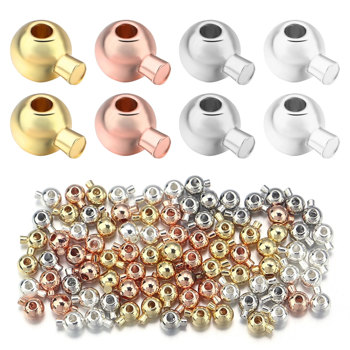 Metal Crimp End Beads for Jewelry Making - Stopper and Positioning Clasps