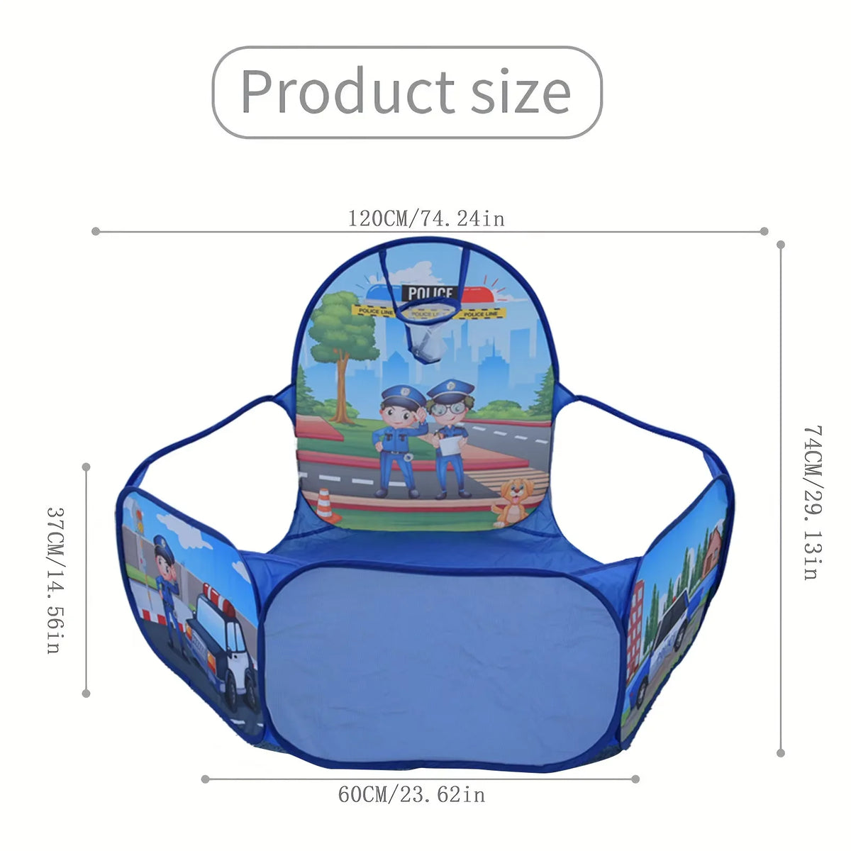 Kids' Foldable Ball Pit Tent with Basketball Hoop