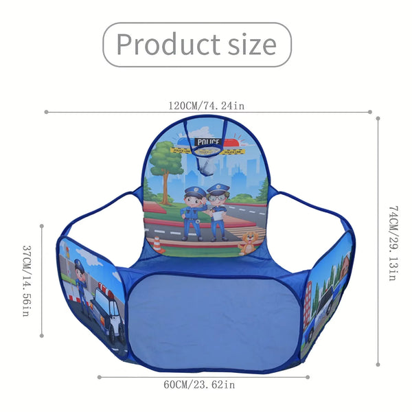 Kids' Foldable Ball Pit Tent with Basketball Hoop