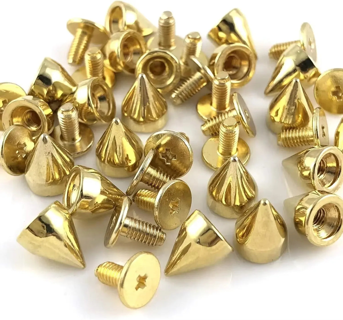 Double-Cap Cone Studs for DIY Punk Fashion